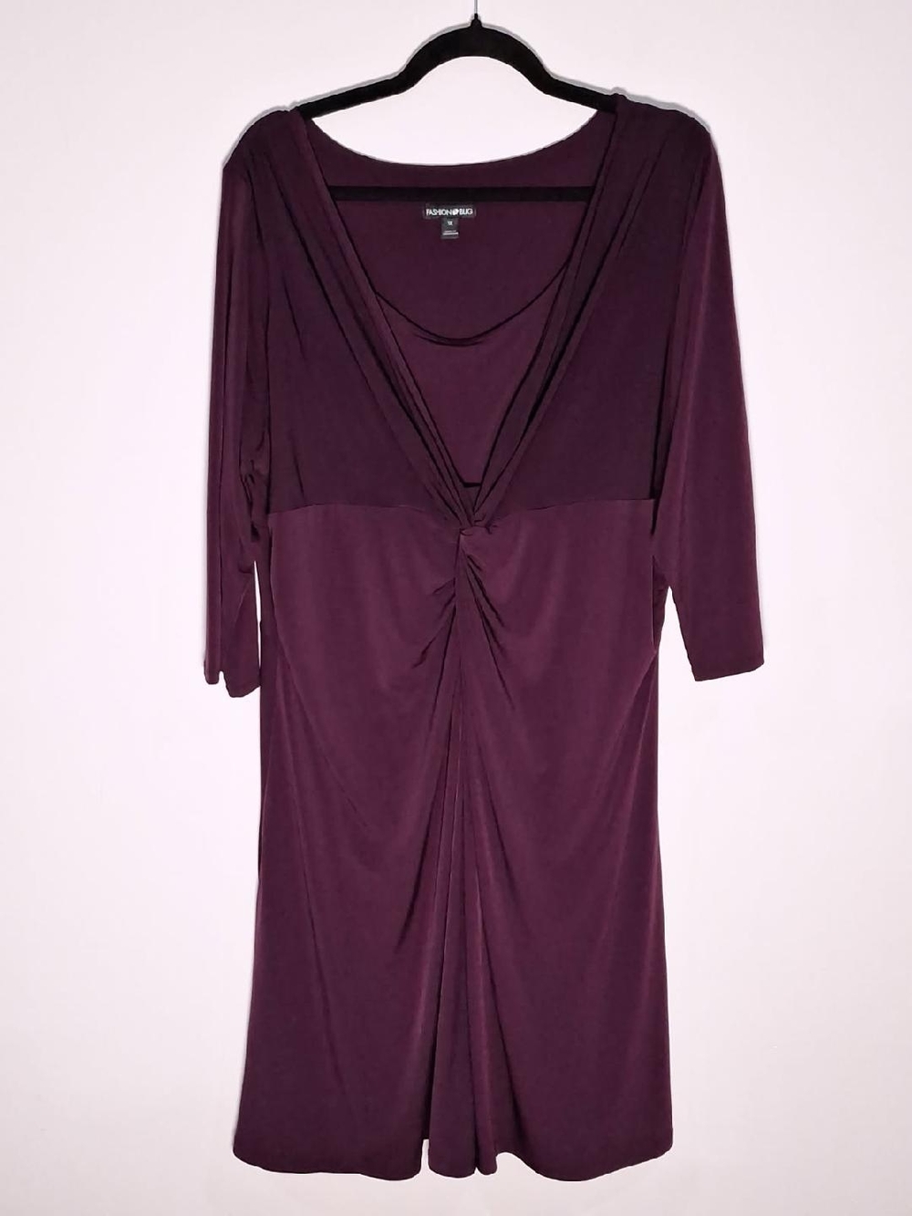 Fashion Bug Sz 1x Deep Plum Scoop Neck Top